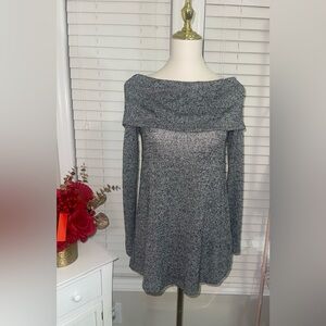 Gray Off-Shoulder Women's Sweater
